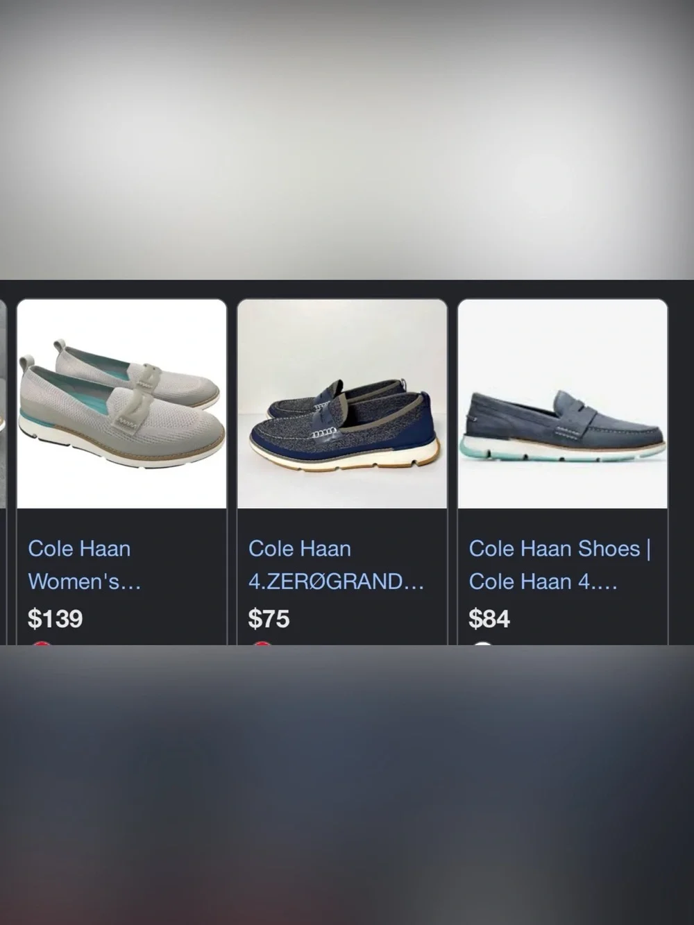 Cole Haan 4.ZERØGRAND Stitchlite Loafers gray leather penny strap men’s size 9M
